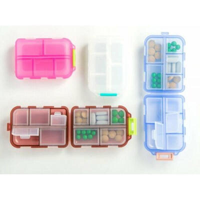 

Medicine Drug Pill Box Storage Case Container Weekly Sort Folding Vitamin New