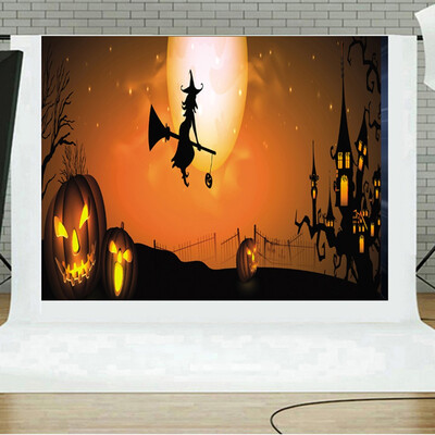 

Toponeto Halloween Backdrops Pumpkin Vinyl 5x3FT Lantern Background Photography Studio