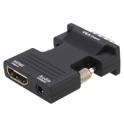 

HDMI Female to VGA Male Converter Adapter with 35mm Audio Cable for DVDPCLaptopMonitorProjector