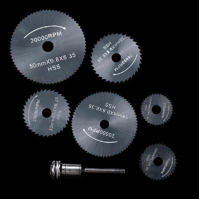 

6pcs HSS Circular Cutting Blades High Speed Steel Circular Rotary Blade Wheel Discs Tools Kit Set with 18" Shank for Cutting Wood