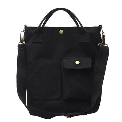 

Solid Color Shoulder Bags Women Large Capacity Crossbody Canvas Square Tote