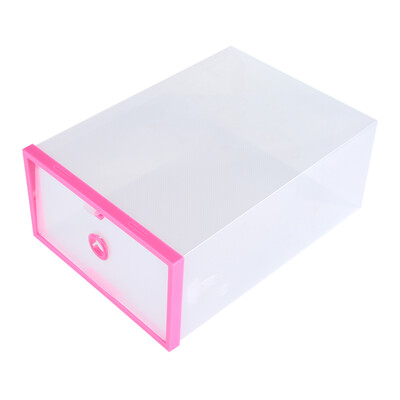 

2 PCS Transparent Foldable Plastic Drawer Shoe Case Storage Stackable Box Organizer Stackable Shoes Box Foldable Shoes Case