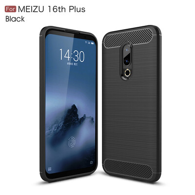 

Goowiiz Phone Case For Meizu 1616 Plus Fashion Slim Carbon Fiber TPU Soft Silicone Prevent falling