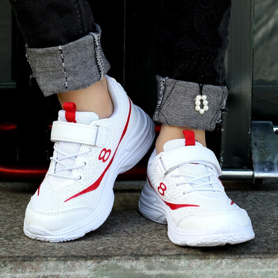 

Trend girls sports shoes 2018 summer new childrens white shoes mesh shoes casual breathable mesh shoes