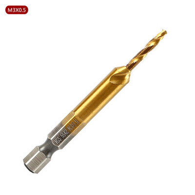 

〖Follure〗1PCS Hex Shank Titanium Plated Screw Thread Drill Bits Set Compound Tap M3