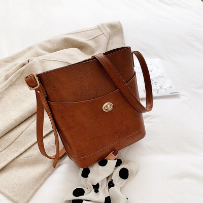 

Advanced sense bag womens bag 2019 new wave Korean Joker temperament Messenger bag simple retro shoulder bucket bag