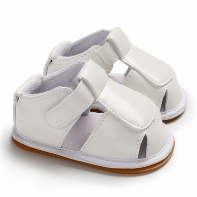 

Baby summer sandals baby boy PU soft rubber bottom solid color fashion toddler shoes for 0-18