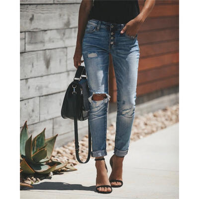 

New Women´s High Waist Skinny Denim Jeans Slim Casual Long Jeggings Trousers Pencil Pants