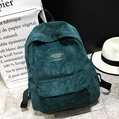 

2019 Women Fashion Girls Youth Teenage Shoulder Hot Sales Korean Style Corduroy Backpack Student School Bag Travel Bags