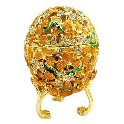 

Easter Egg Jewelry Display Box Leaves Enamel Handicraft Home Decoration