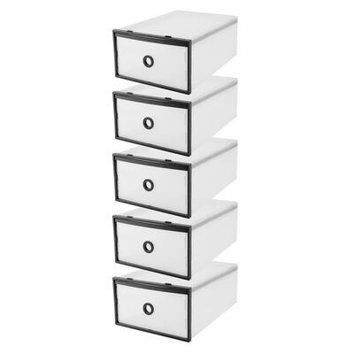 

5pcs Shoe BoxPlastic Shoe BoxStackable Simple Style Clear Plastic Shoe Box Home Storage Boxes Office Organiser Drawer