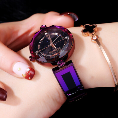 

Trendy starry watch female waterproof simple female watch student