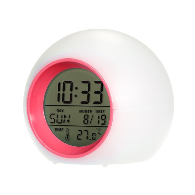 

7 Colors Digital Alarm Clock 1224 Hour Snooze Sleep Function Temperature Timer Led Display for Bedroom Bathroom Gift Present