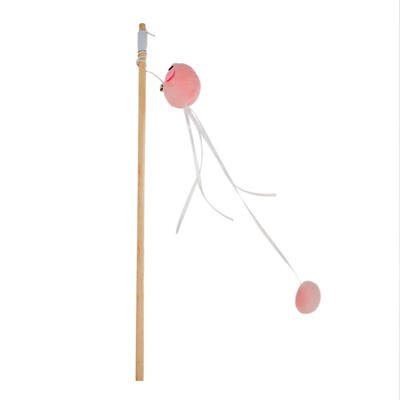 

Kitten Toy Wooden Cat Baiting Stick Interactive Teasing Wand Pet Supplies