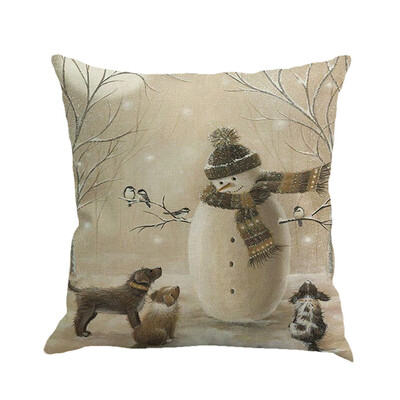 

〖Follure〗Christmas Printing Dyeing Sofa Bed Home Decor Pillow Cover Cushion Cover A