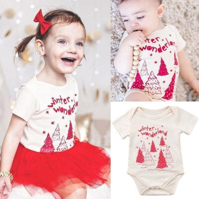 

Infant Baby Girl Boys Christmas Romper Cotton Tops Bodysuit Outfits Xmas Clothes 0-18M