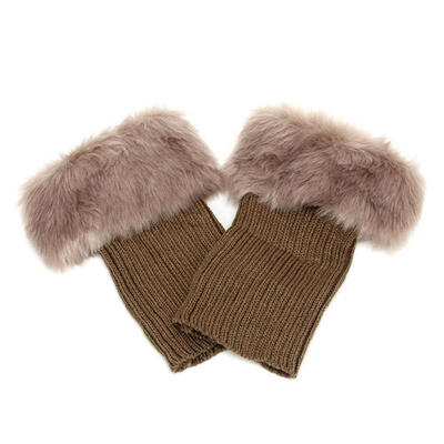 

Winter Women Warm Faux Fur Crochet Knit Leg Warmers Boot Socks Toppers Cuffs