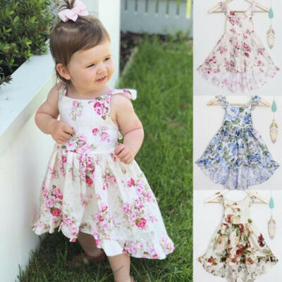 

Todder Kid Baby Girl Clothes Sleeveless Floral Princess Dress Sundress Sunsuit