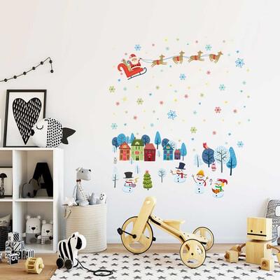 

Siaonvr Merry Christmas Background Wall Decoration Removable Wall Stickers