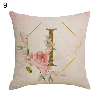 

Flower Letter Alphabet Pillow Case Cushion Cover Sofa Bed Car Cafe Office Decor