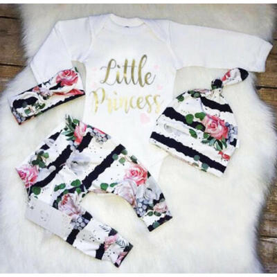 

US Stock Newborn Baby Girls Little Princess Tops Romper Floral Pants Outfits Set