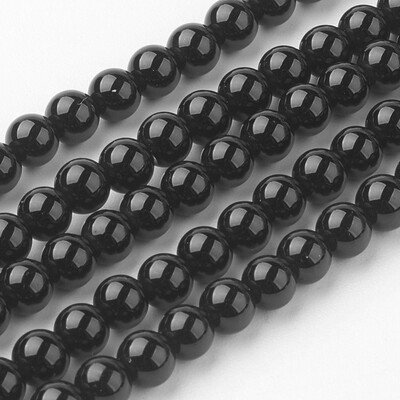 

Natural Black Agate Bead Strands Round Grade A Dyed & Heated 445mm Hole 1mm about 8590pcsstrand 14938cm