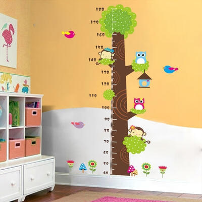 

Cute Owls Monkey Height Chart Removable Wall Sticker Decal Vinyl Kids Baby Decor