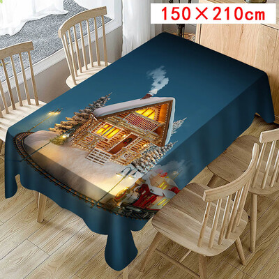 

Toponeto Christmas Tablecloth Print Rectangle Table Cover Holiday Party Home Decor