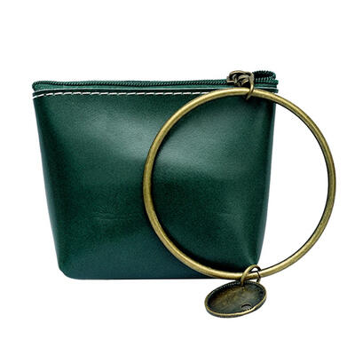 

Round Ring Mini Handbags Casual Women Girls Wallet Leather Clutch Wristlets
