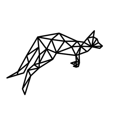 

Geometric Art Wall Sticker Kangaroo Wall Decor For Bedroom Living Rooms Background