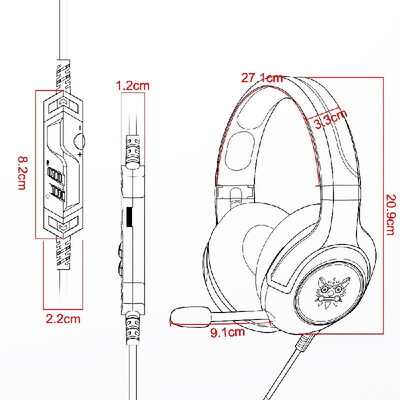 

ONIKUMA K9 Gaming Headsets 35mm Wired Over Ear Headphones RGB Lights Noise Canceling E-Sport Earphone with Microphone Volume Cont