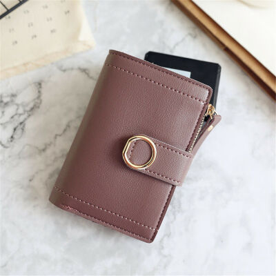 

2019 New Style Hot Fashion Women Lady PU Leather Zipper Clutch Wallet Short Solid Hasp Holder Purse MinI Wallets