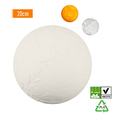 

3D Printing Touching Earth Light USB Rechargeable 2-Color Dimmable Night Lamp Bedroom Decor with Wooden Stand
