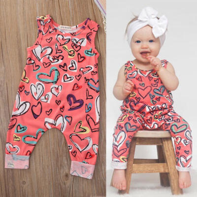 

UK NEW Kid Baby Girl Vest Romper Floral Bodysuit Jumpsuit Sunsuit Outfit Clothes
