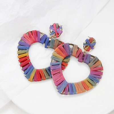 

Flashbuy Bohemian Heart Shape Statement Earrings Alloy Rafite Earrings for Women Fashion Braid Pendientes Girls Beach Jewelry