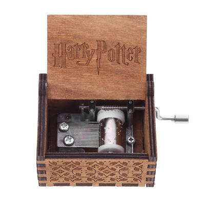 

Vintage Carved Exquisite Wooden Hand Crank Music Box Theme Music Kids Gift