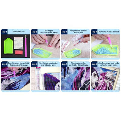 

5D DIY Full Drill Diamond Painting Pink Flowers Cross Stitch Embroidery Kit