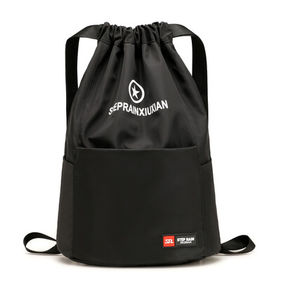

Rope-pulling shoulder bag for men&women general sports fitness bag bag pocket simple outdoor travel large capacity portable ba