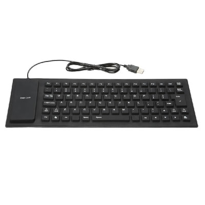 

Computer Keyboards 85 Keys Foldable Flexible Rollup USB Wired Silicone Keyboard Water-resistant Washable for PC Notebook Laptop Du