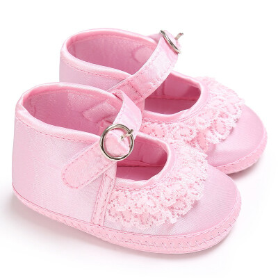 

Summer Baby Toddler First Walkers Girls Lace Cute Print Crib Shoes Soft Prewalker Soft Sole Anti-Slip Shoes