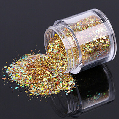 

Toponeto 10gBox Gold Sliver Nail Glitter Powder Shinning Nail Mirror Powder BU