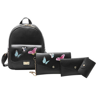 

4pcsSet Autumn Butterfly Embroidery Fashion Female Leisure Bag Backpack