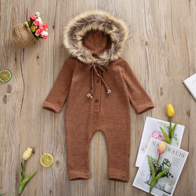 

Newborn Infant Baby Girls Boys Winter Clothes Hooded Romper Jumpsuit Outfits