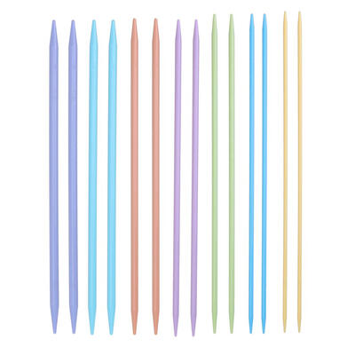 

14pcs Plastic Knitting Needles Crochet Hooks Double Pointed Sweater Needle