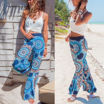 

Tailored Women Summer Printing Wide Leg Pants Leggings