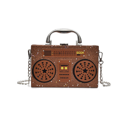 

Fashion New Brand Sequined Summer Radio Handbags Lady Designer Bling Shoulder Crossbody Bags Paillette Chain Small Messenger Bag