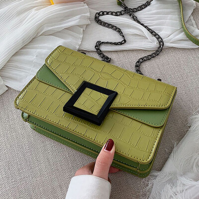 

Internet celebrity bag girl 2019 new Xia Xiao fresh oblique bag fashion 100 crocodile chain bag