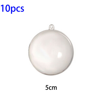 

10xClear Plastic Ball Baubles Fillable Christmas Ornament Hanging Decor Ornament