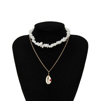 

Unique Design Stone Choker Handmade Trendy Evil eye Puka Shell Beaded Necklace for Women Chic Girl Jewelry Dropshipping
