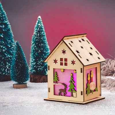 

〖Follure〗Christmas Ornaments LED Light Chalet Hotel Bar Christmas Tree Decoration